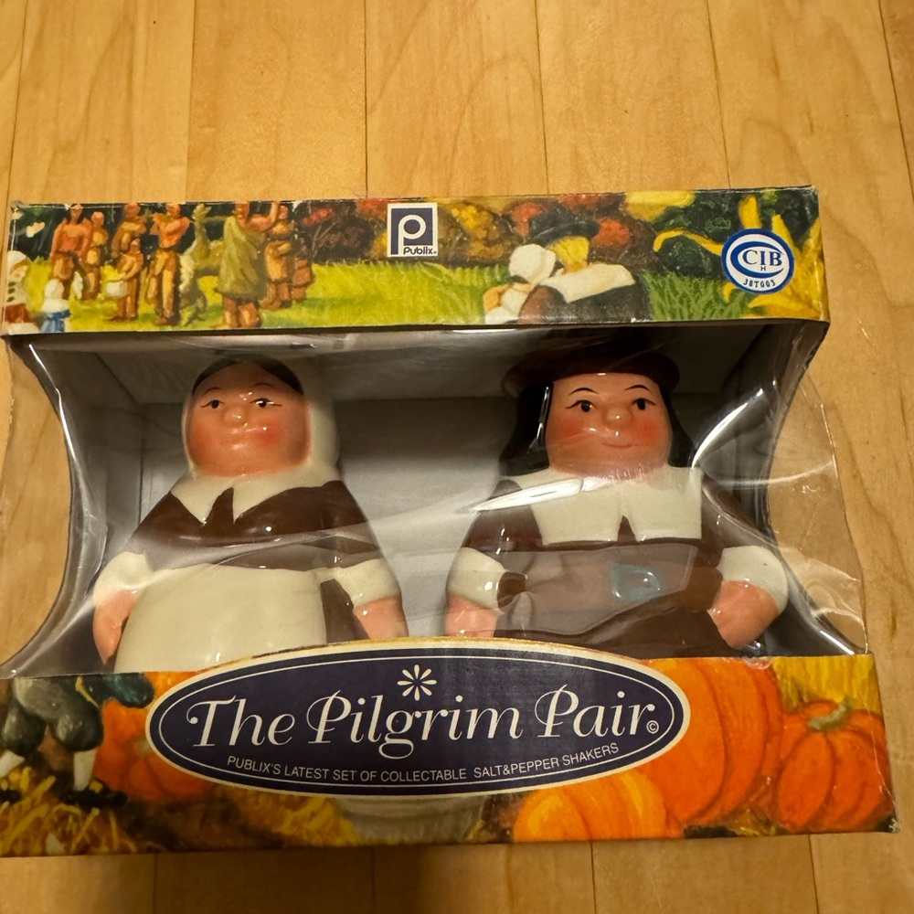 Thanksgiving The Pilgrim Pair Salt & Pepper Shakers by Publix